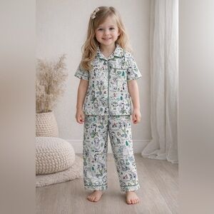 Disney Animator’s Collection Girls Pajama Set 4T Lilo Mermaid 2PC Button PJ Cute